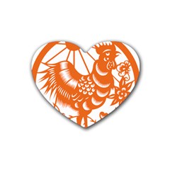 Chinese Zodiac Horoscope Zhen Icon Star Orangechicken Heart Coaster (4 Pack)  by Mariart