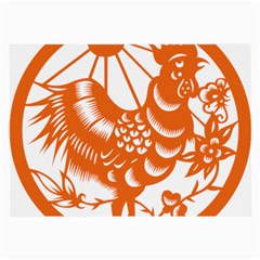 Chinese Zodiac Horoscope Zhen Icon Star Orangechicken Large Glasses Cloth (2-side) by Mariart