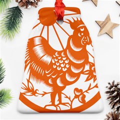 Chinese Zodiac Horoscope Zhen Icon Star Orangechicken Bell Ornament (two Sides) by Mariart