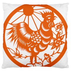 Chinese Zodiac Horoscope Zhen Icon Star Orangechicken Large Flano Cushion Case (one Side) by Mariart