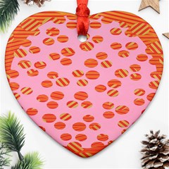 Distance Absence Sea Holes Polka Dot Line Circle Orange Chevron Wave Ornament (heart) by Mariart