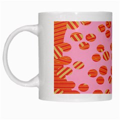 Distance Absence Sea Holes Polka Dot Line Circle Orange Chevron Wave White Mugs by Mariart