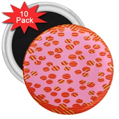 Distance Absence Sea Holes Polka Dot Line Circle Orange Chevron Wave 3  Magnets (10 Pack)  by Mariart