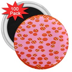 Distance Absence Sea Holes Polka Dot Line Circle Orange Chevron Wave 3  Magnets (100 Pack) by Mariart