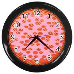 Distance Absence Sea Holes Polka Dot Line Circle Orange Chevron Wave Wall Clocks (black) by Mariart