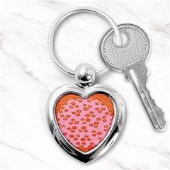 Distance Absence Sea Holes Polka Dot Line Circle Orange Chevron Wave Key Chains (heart)  by Mariart