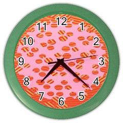 Distance Absence Sea Holes Polka Dot Line Circle Orange Chevron Wave Color Wall Clocks by Mariart