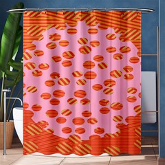 Distance Absence Sea Holes Polka Dot Line Circle Orange Chevron Wave Shower Curtain 60  X 72  (medium)  by Mariart