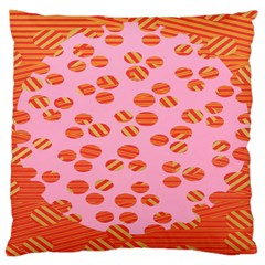 Distance Absence Sea Holes Polka Dot Line Circle Orange Chevron Wave Large Cushion Case (one Side) by Mariart