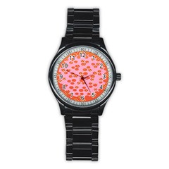 Distance Absence Sea Holes Polka Dot Line Circle Orange Chevron Wave Stainless Steel Round Watch by Mariart