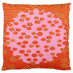 Distance Absence Sea Holes Polka Dot Line Circle Orange Chevron Wave Large Flano Cushion Case (one Side) by Mariart