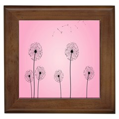 Flower Back Pink Sun Fly Framed Tiles by Mariart