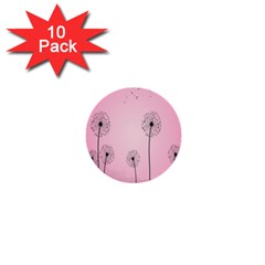 Flower Back Pink Sun Fly 1  Mini Buttons (10 Pack)  by Mariart