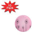 Flower Back Pink Sun Fly 1  Mini Magnet (10 pack)  Front