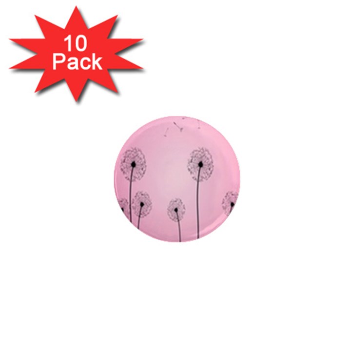 Flower Back Pink Sun Fly 1  Mini Magnet (10 pack) 