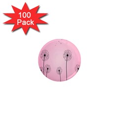 Flower Back Pink Sun Fly 1  Mini Magnets (100 Pack)  by Mariart