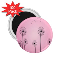 Flower Back Pink Sun Fly 2 25  Magnets (100 Pack) 