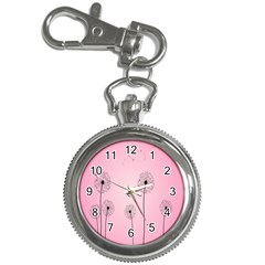 Flower Back Pink Sun Fly Key Chain Watches by Mariart