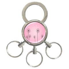 Flower Back Pink Sun Fly 3-ring Key Chains by Mariart