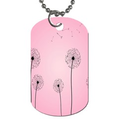 Flower Back Pink Sun Fly Dog Tag (two Sides) by Mariart