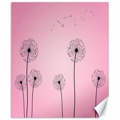 Flower Back Pink Sun Fly Canvas 8  X 10  by Mariart