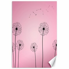 Flower Back Pink Sun Fly Canvas 24  X 36  by Mariart