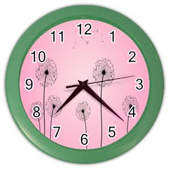 Flower Back Pink Sun Fly Color Wall Clocks by Mariart