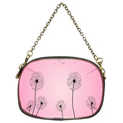 Flower Back Pink Sun Fly Chain Purses (two Sides)  by Mariart