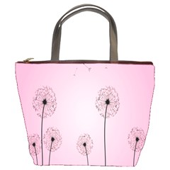 Flower Back Pink Sun Fly Bucket Bags by Mariart