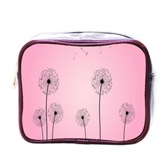 Flower Back Pink Sun Fly Mini Toiletries Bags by Mariart