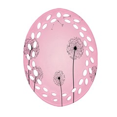 Flower Back Pink Sun Fly Ornament (oval Filigree) by Mariart