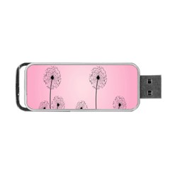 Flower Back Pink Sun Fly Portable Usb Flash (two Sides) by Mariart