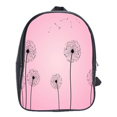 Flower Back Pink Sun Fly School Bags (xl)  by Mariart