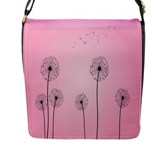 Flower Back Pink Sun Fly Flap Messenger Bag (l)  by Mariart