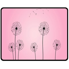 Flower Back Pink Sun Fly Double Sided Fleece Blanket (medium)  by Mariart