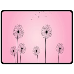 Flower Back Pink Sun Fly Double Sided Fleece Blanket (large)  by Mariart