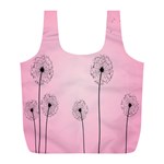 Flower Back Pink Sun Fly Full Print Recycle Bags (L)  Front