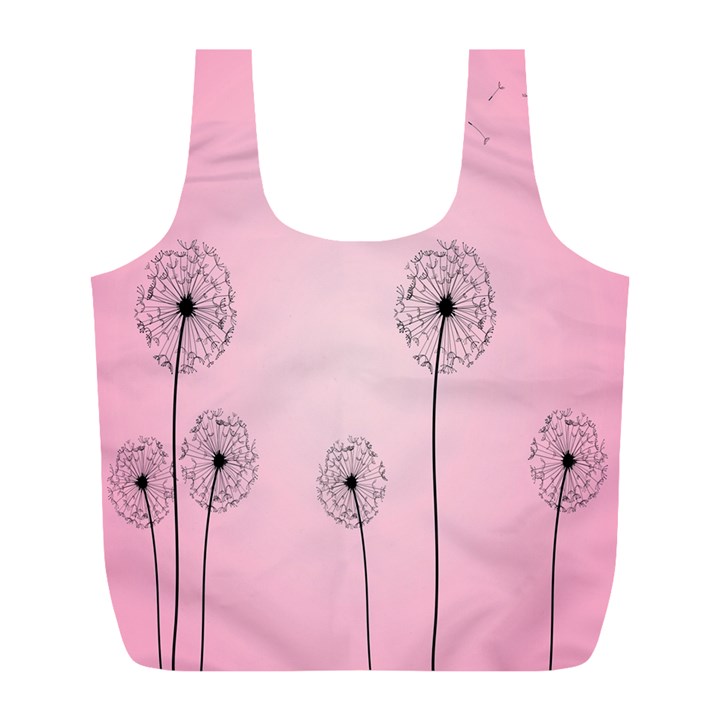 Flower Back Pink Sun Fly Full Print Recycle Bags (L) 