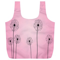 Flower Back Pink Sun Fly Full Print Recycle Bags (l)  by Mariart