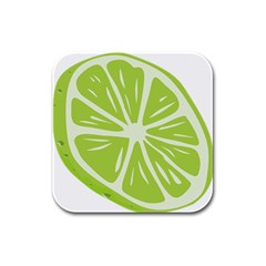 Gerald Lime Green Rubber Square Coaster (4 Pack) 