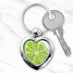 Gerald Lime Green Key Chains (heart)  by Mariart