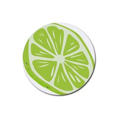 Gerald Lime Green Rubber Coaster (round)  by Mariart