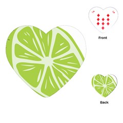 Gerald Lime Green Playing Cards (heart)  by Mariart