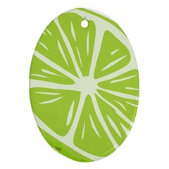 Gerald Lime Green Oval Ornament (two Sides) by Mariart