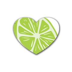 Gerald Lime Green Rubber Coaster (heart)  by Mariart