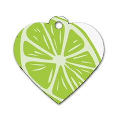 Gerald Lime Green Dog Tag Heart (one Side) by Mariart