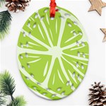 Gerald Lime Green Ornament (Oval Filigree) Front