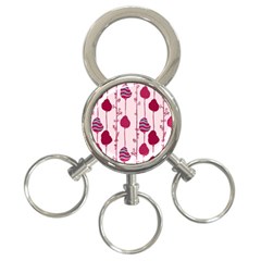 Flower Floral Mpink Frame 3-ring Key Chains by Mariart