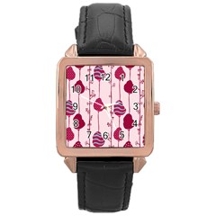 Flower Floral Mpink Frame Rose Gold Leather Watch  by Mariart