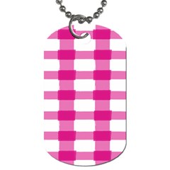 Hot Pink Brush Stroke Plaid Tech White Dog Tag (one Side) by Mariart